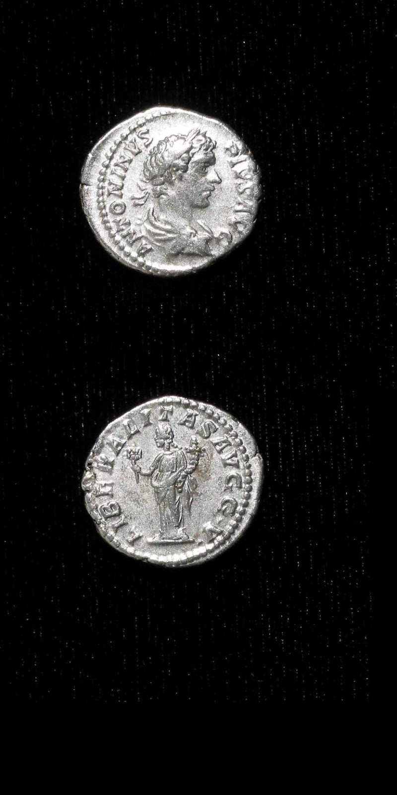 Silver Denarius of Emperor Caracalla, 200 CE - 210 CE