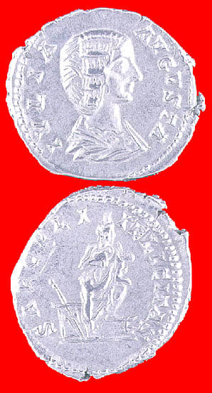Silver Denarius of Empress Julia Domna, 196 CE - 211 CE