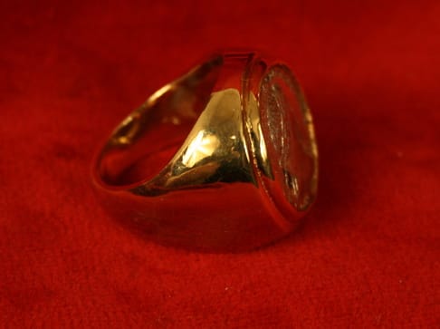 Gold Ring Featuring a Roman Silver Denarius of Emperor Trajan, 98 CE - 117 CE