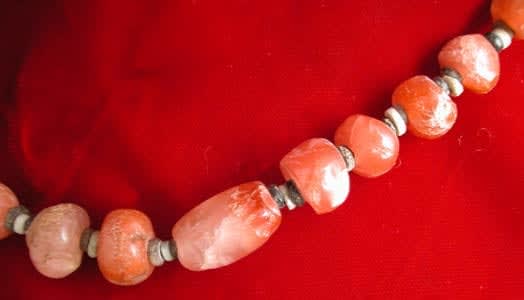 Carnelian, Rose Quartz, Faience Bead Necklace, 1900 BCE - 600 CE