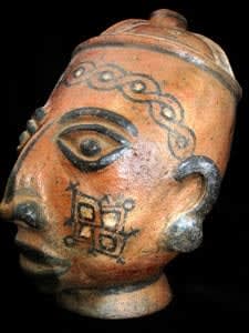 Terracotta Trophy Head, 300 BCE - 300 CE