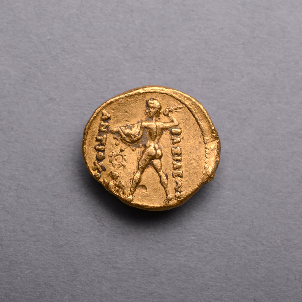 Bactrian Gold Stater of Diodotus I as Satrap under Antiochos II, 255 BCE - 245 CE