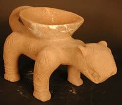 Basalt Sculpture of a Jaguar with a Bowl on its Back, 500 CE - 1000 CE