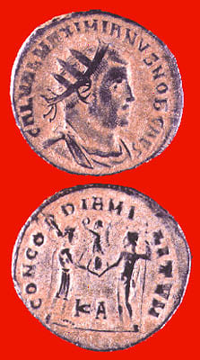Bronze Antoninianus of Galerius Struck While Caesar, 293 CE - 305 CE