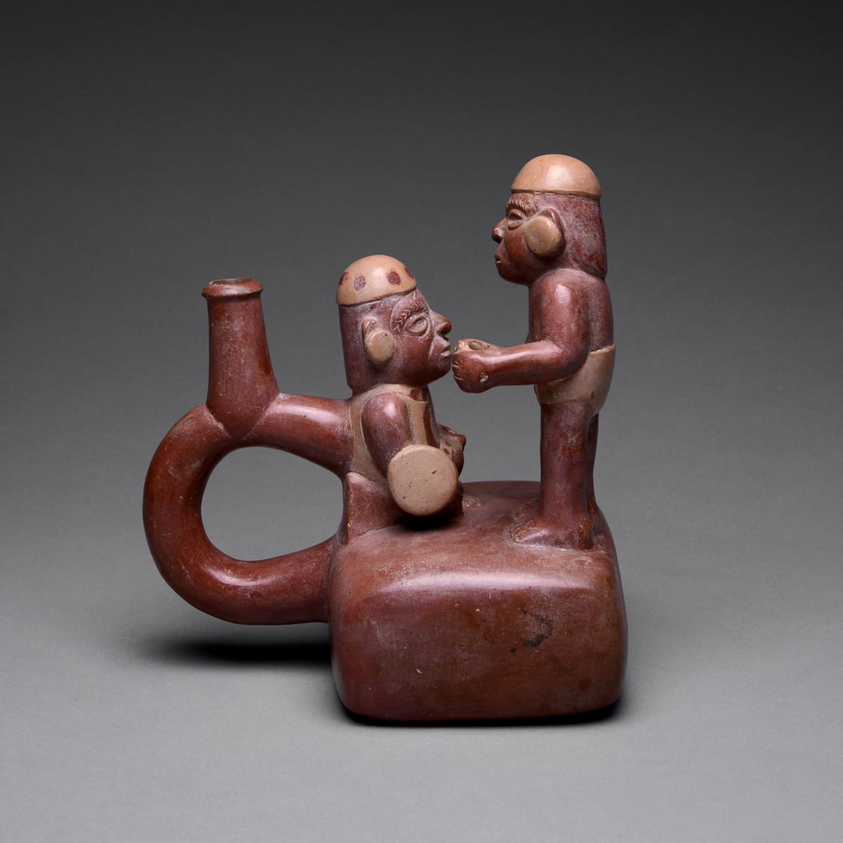 Moche Stirrup Vessel Depicting Two Warriors, 1 CE - 400 CE