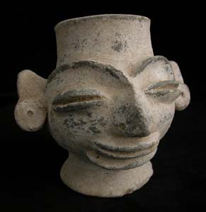 Remojadas Vessel in the Form of a Head, 500 CE - 900 CE