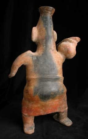Colima Sculpture of a Woman Carrying a Vase, 300 BCE - 300 CE