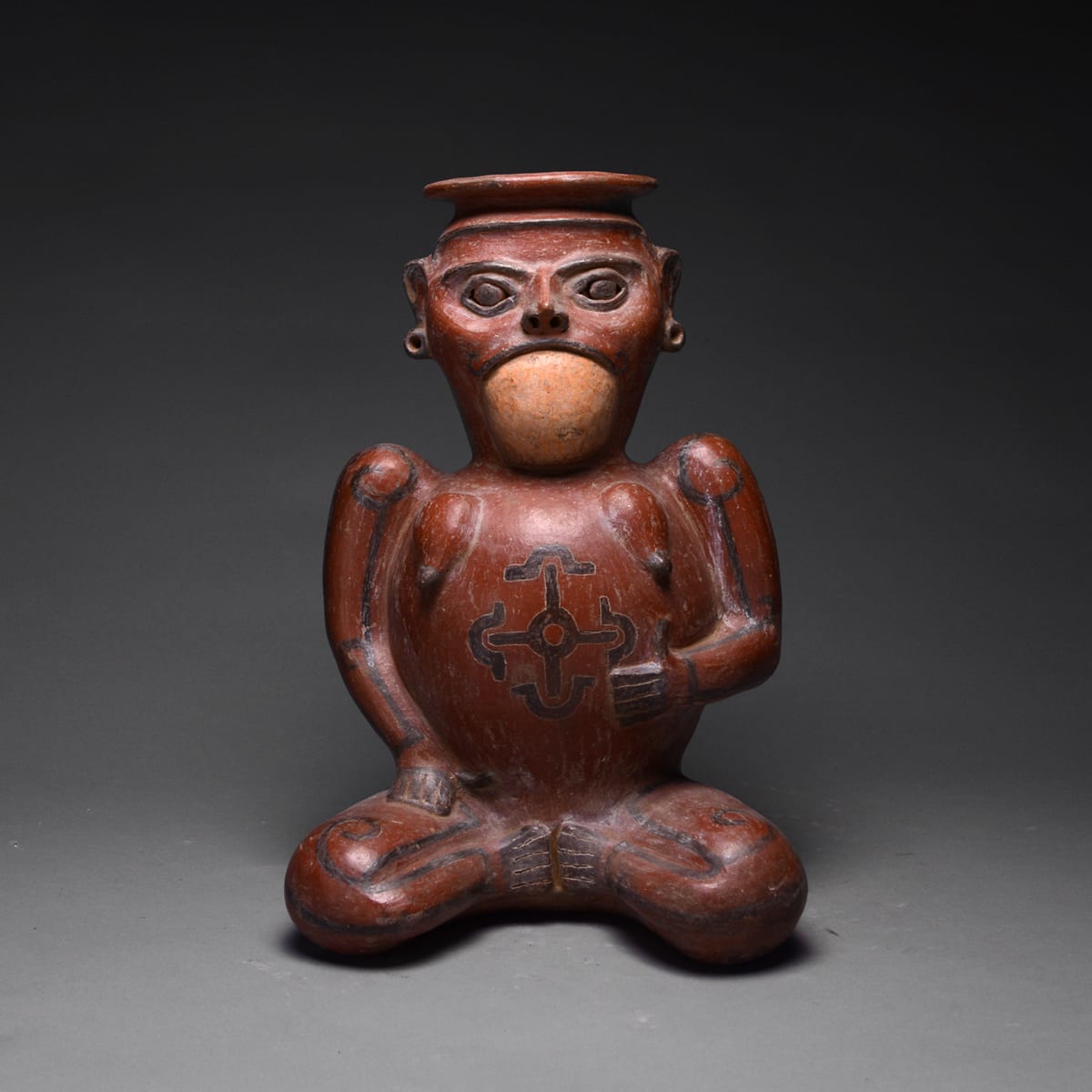 Terracotta Seated Female Vessel, 300 BCE - 300 CE