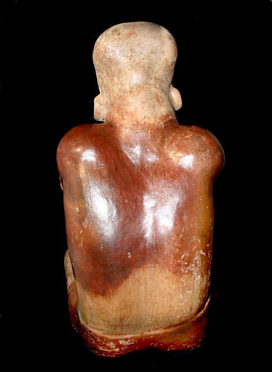 Ameca-Ezatlán Style Jalisco Terracotta Sculpture of a Seated Man, 300 BCE - 300 CE