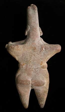 Tuxcacuesco-Ortices Style Colima Terracotta Sculpture of a Standing Ballplayer, 300 BCE - 300 CE