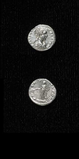 Silver Denarius of Geta Struck While Caesar, 199 CE - 202 CE