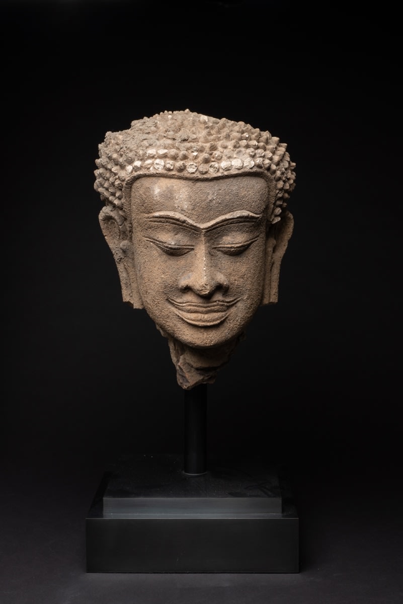 Khmer Stucco Head Of A Buddha, 1200 BCE - 1300 CE