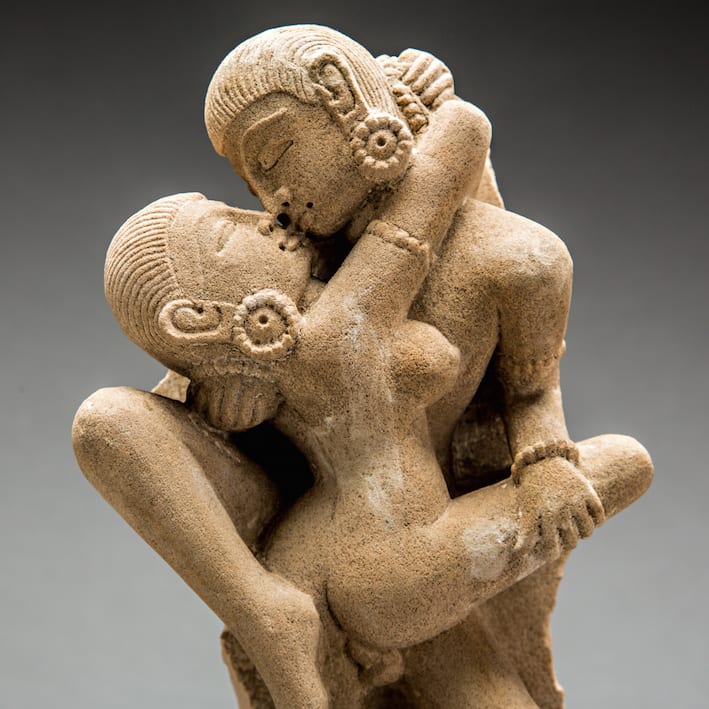 Fragment from a Temple Depicting a Karma Sutra Scene, 300 CE - 600 CE