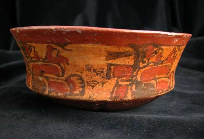 Copador Style Mayan Polychrome Bowl, 300 CE - 900 CE