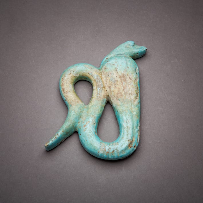 Group of seven Egyptian faience inlays, 664 BCE - 525 BCE