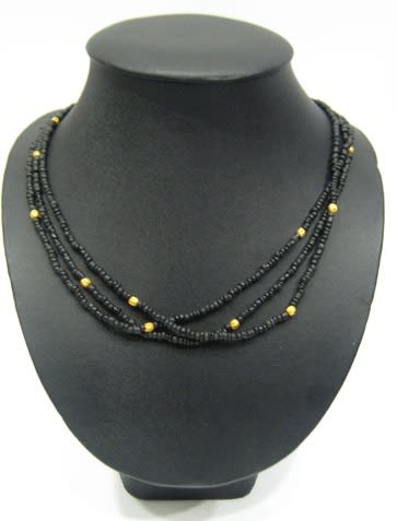 Black Glass Bead Necklace, 100 CE - 1200 CE