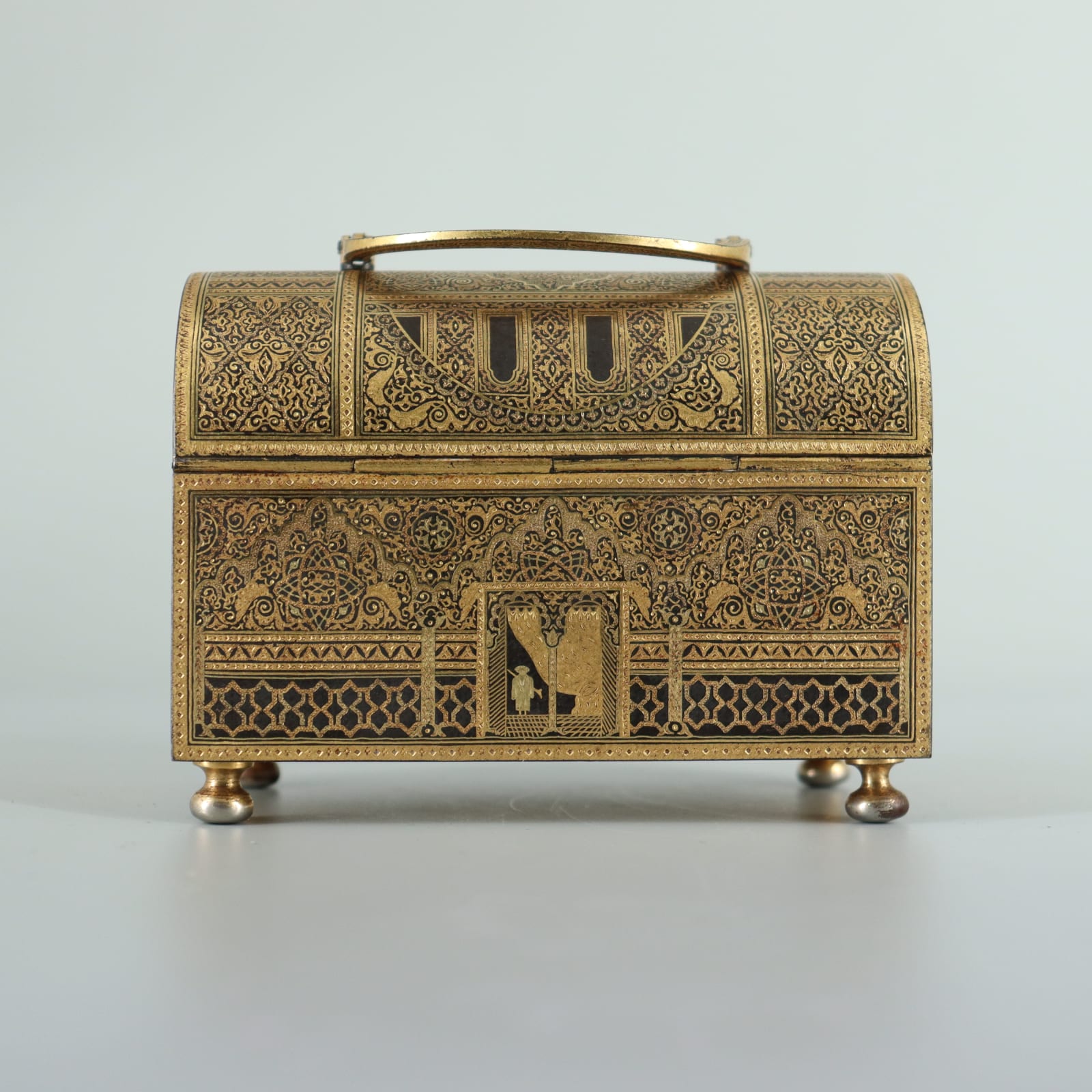 Toledo Workshop Damascened Jewellery Casket, 19th Century CE - 20 CE