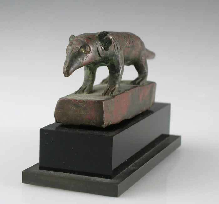 Egyptian Bronze Sculpture of a Mongoose, 600 BCE - 300 CE
