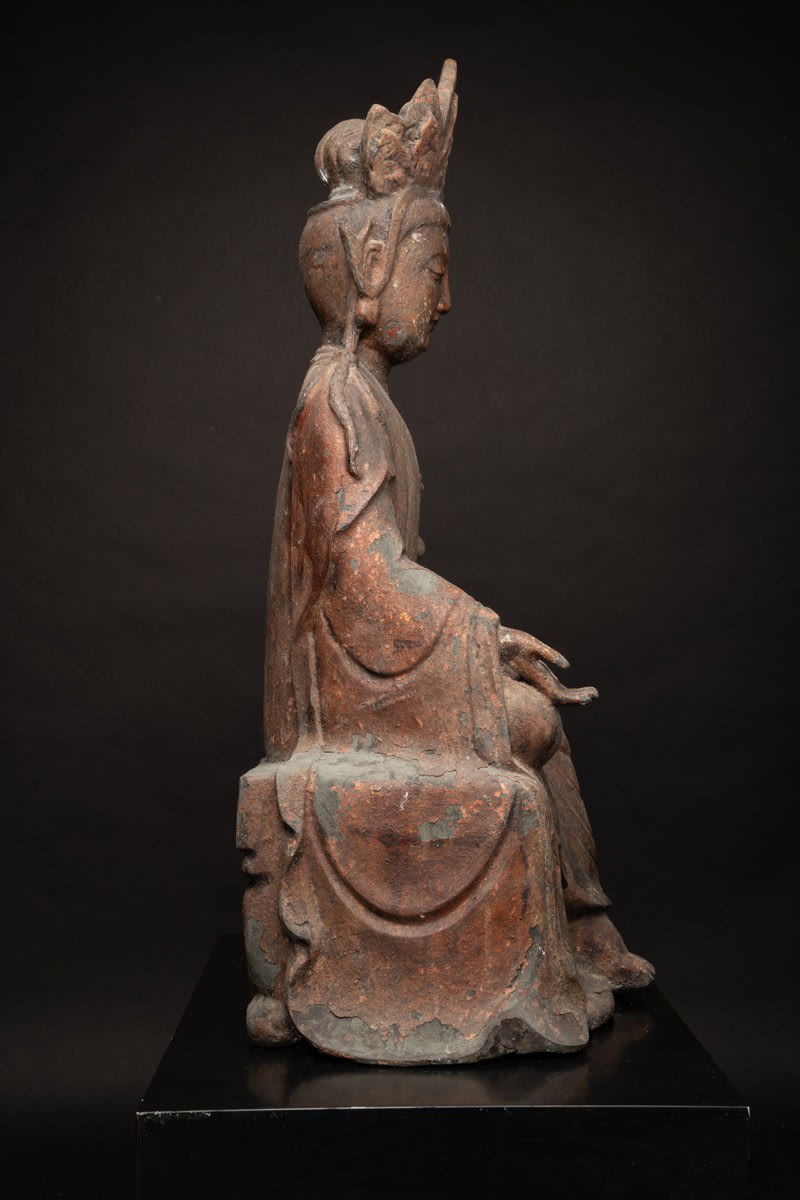 Ming/Qing Metal Seated Guanyin, 16th Century CE - 19th Century CE