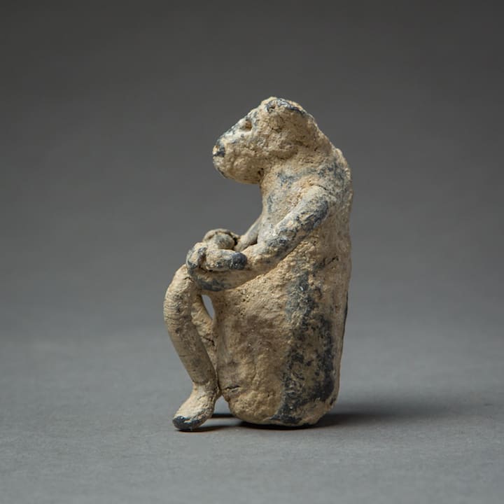 Bactrian lead miniature figurine of a monkey, 600 BCE - 300 BCE