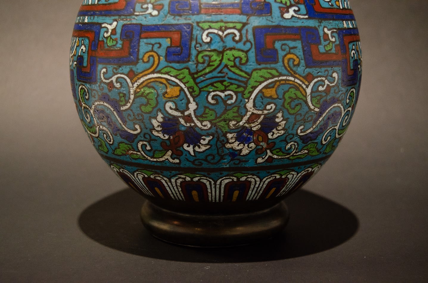 Qing Dynasty Cloisonné Enamelled Vase, with Ring Handles, Eighteenth to Nineteenth Century AD