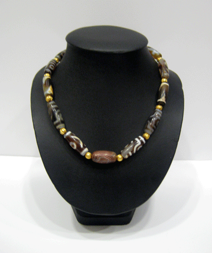 Agate, Gold Beaded Necklace, 1700 CE - 1900 CE