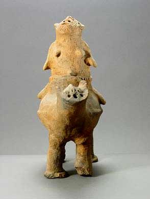 Dakakari Terracotta Animal and Rider, 18th Century CE - 20th Century CE