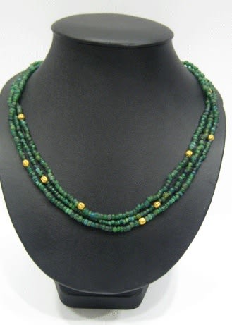 Green Glass Bead Necklace, 100 CE - 1200 CE