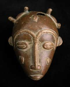 Baule Miniature Bronze Mask, 20th Century CE