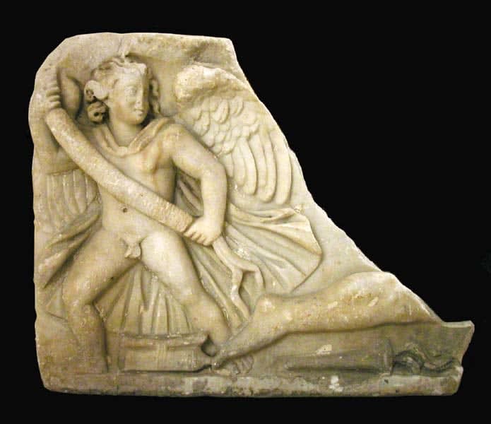 Late Roman Marble Sarcophagus Fragment with Eros, 200 CE - 300 CE