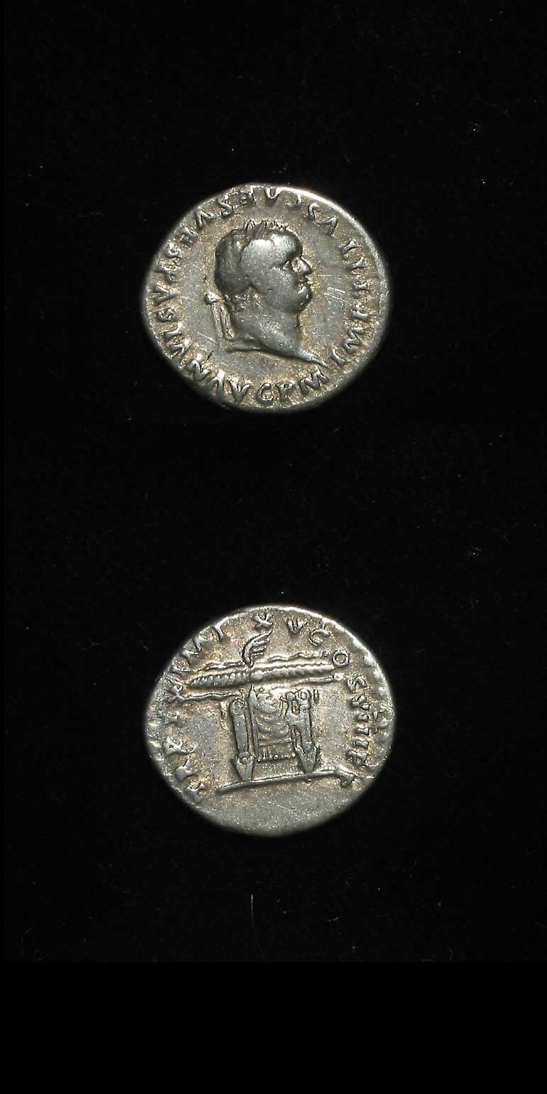 Silver Denarius of Emperor Titus, 79 CE - 81 CE