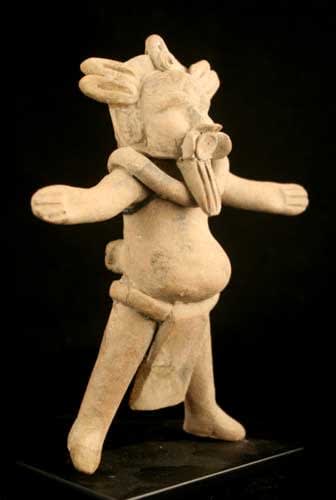 Mayan Whistle in the Form of a Bearded Man Standing with his Arms Open, 300 CE - 900 CE