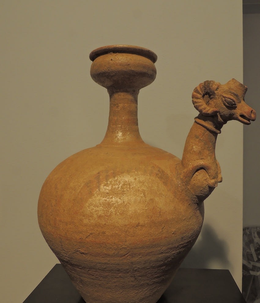 Terracotta zoomorphic jug, 900 BCE - 300 BCE