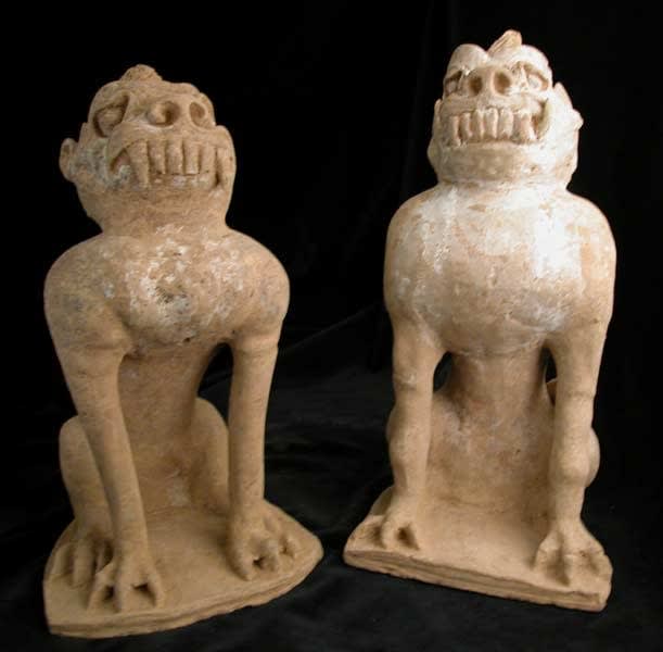Pair of Tang Sculptures of Spirit Guardians, 618 CE - 906 CE