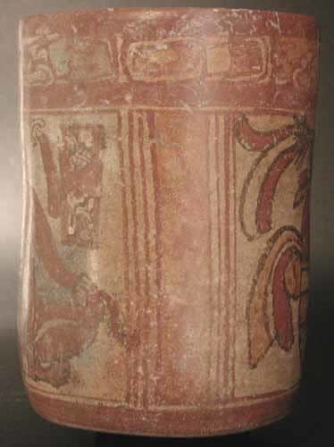 Mayan Polychrome Cylindrical Vessel, 500 CE - 900 CE
