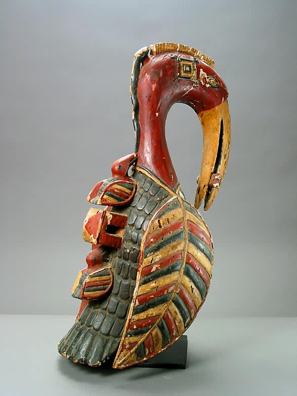 Baga Wooden Polychrome Sculpture of a Bird, 20th Century CE
