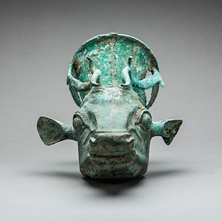 Achaemenid Style Bronze Rhyton in the form of a Gazelle's head