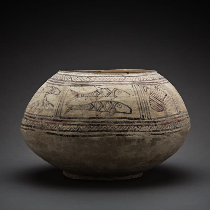 Large Indus Valley Terracotta Vessel Decorated with Fish Motifs, 3000 BCE - 2000 BCE