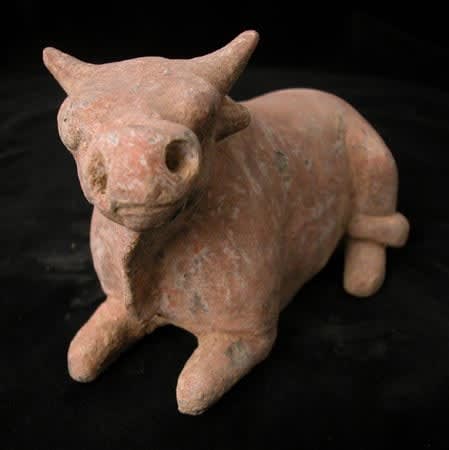 Tang Terracotta Sculpture of a Recumbent Ox, 618 CE - 906 CE