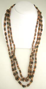 Carnelian, Brown Quartz, And Faience Bead Necklace, 3300 BCE - 1300 BCE