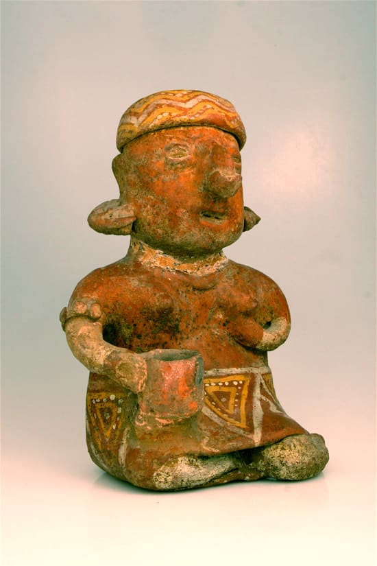 Ixtlán del Rio Style Nayarit Terracotta Sculpture of a Kneeling Woman, 300 BCE - 300 CE