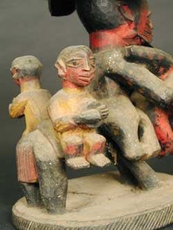 Yoruba Wooden Polychrome Container, 19th Century CE - 20th Century CE