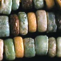 Egyptian Faience Beads Set In 18k Gold Earrings, 1600 BCE - 1100 BCE