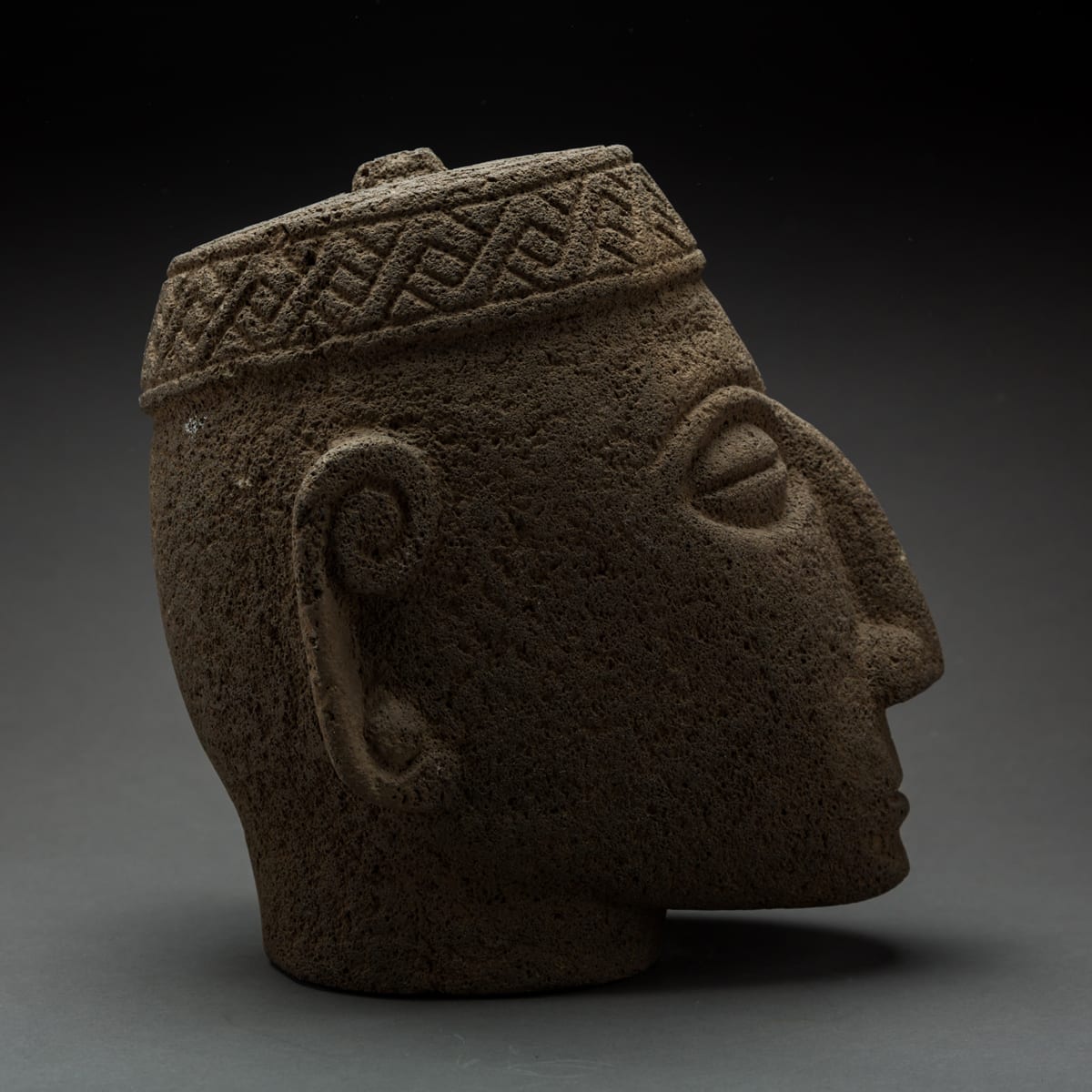 Basalt Trophy Head, 100 CE - 500 CE