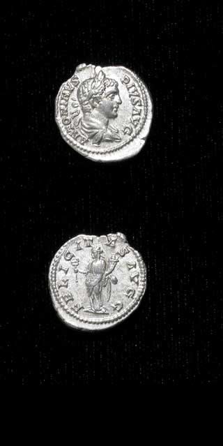 Silver Denarius of Emperor Caracalla, 200 CE - 210 CE