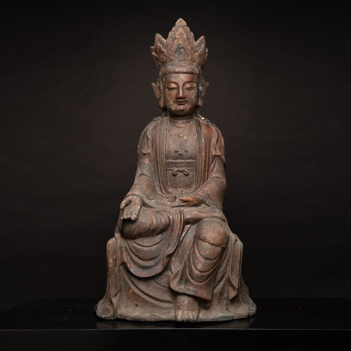 Ming/Qing Metal Seated Guanyin, 16th Century CE - 19th Century CE