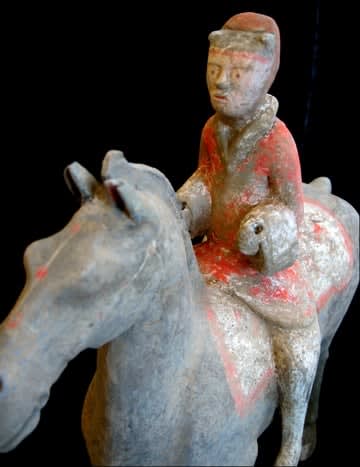 Han Polychrome Horse and Rider, 206 BCE - 220 CE
