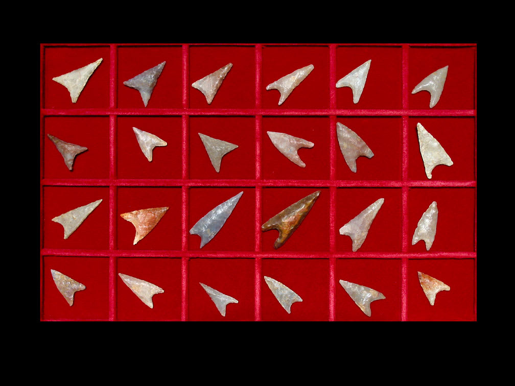 Set of Twenty-Four Neolithic Flint Arrowheads, 6000 BCE - 4000 BCE