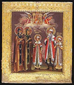 Icon Featuring Five Saints, 1750 CE - 1900 CE
