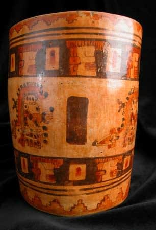 Babilonia Polychrome Cylindrical Vessel, 700 CE - 850 CE
